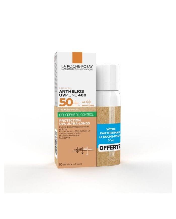 La Roche Posay Anthelios UVMUNE 400 Oil Control Gel-Crème SPF50+ Invisible 50ml= EAU THERMALE 50ML OFFERTE - Global Para