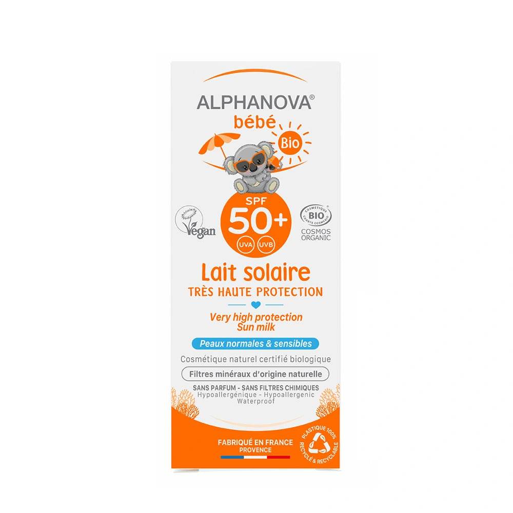 ALPHANOVA LAIT Solaire Bébé Certifiée Bio SPF 50+ Hypoallergénique 50G - Global Para