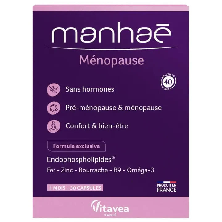 MANHAE Ménopause 30 Capsules Complément Alimentaire Confort Ménopause
