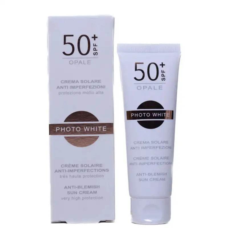 M&D PHOTO WHITE CREME SOLAIRE ANTI IMPERFECTIONS OPALE SPF50+ 50ML+ CAMOMILLA BLU DEO SPRAY OFFERT - Global Para