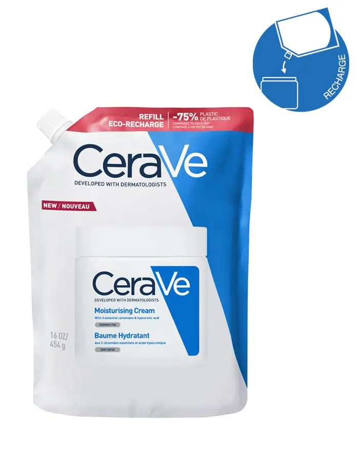 cerave baume hydratant Eco-recharge 454gNourrit, hydrate la peau en continu 48H. Protège et restaure la barrière cutanée. Visage et corps.| Global Para