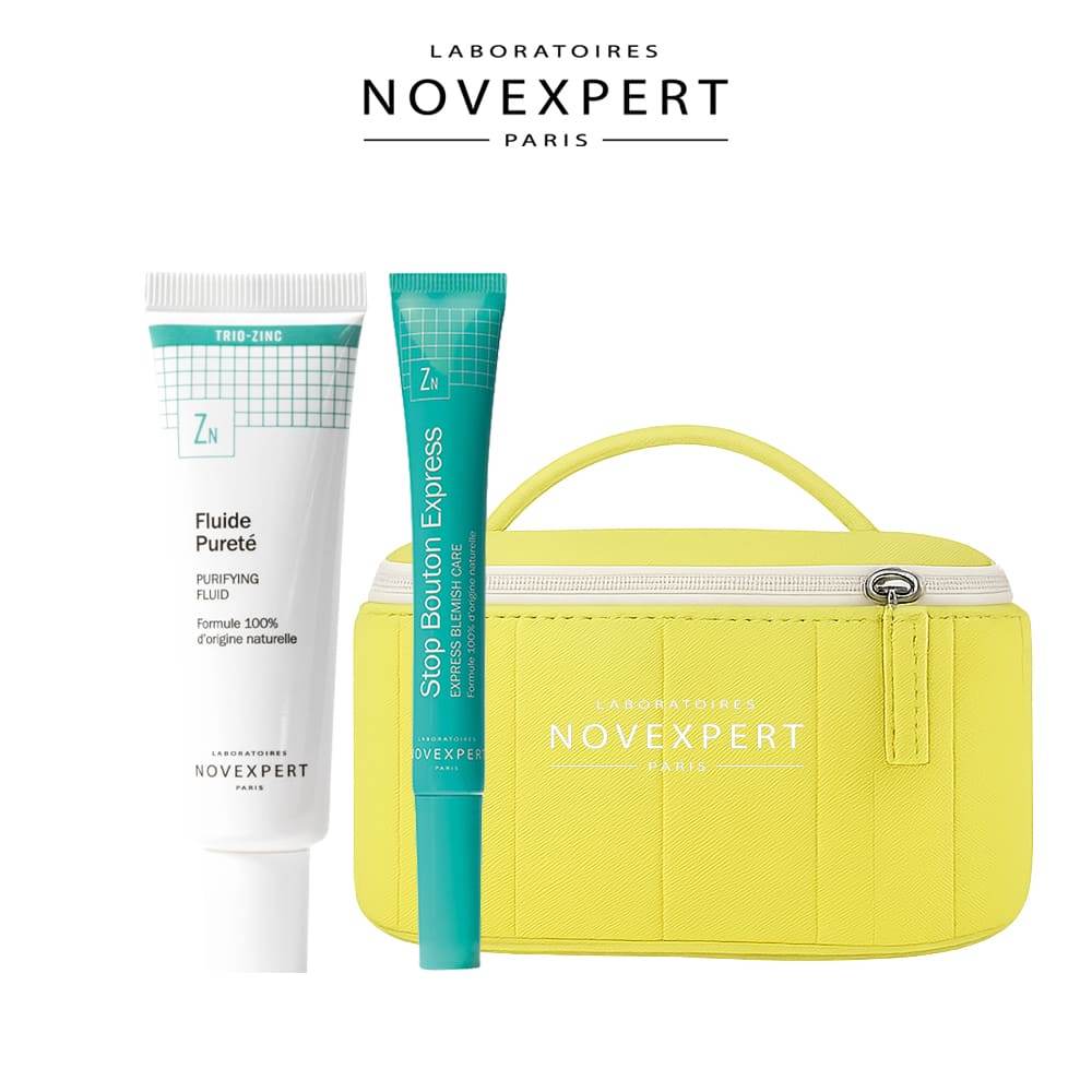 Novexpert Fluide Purete Trio-Zinc 30ml+Stop Bouton Express 7ml Trousse - Global Para