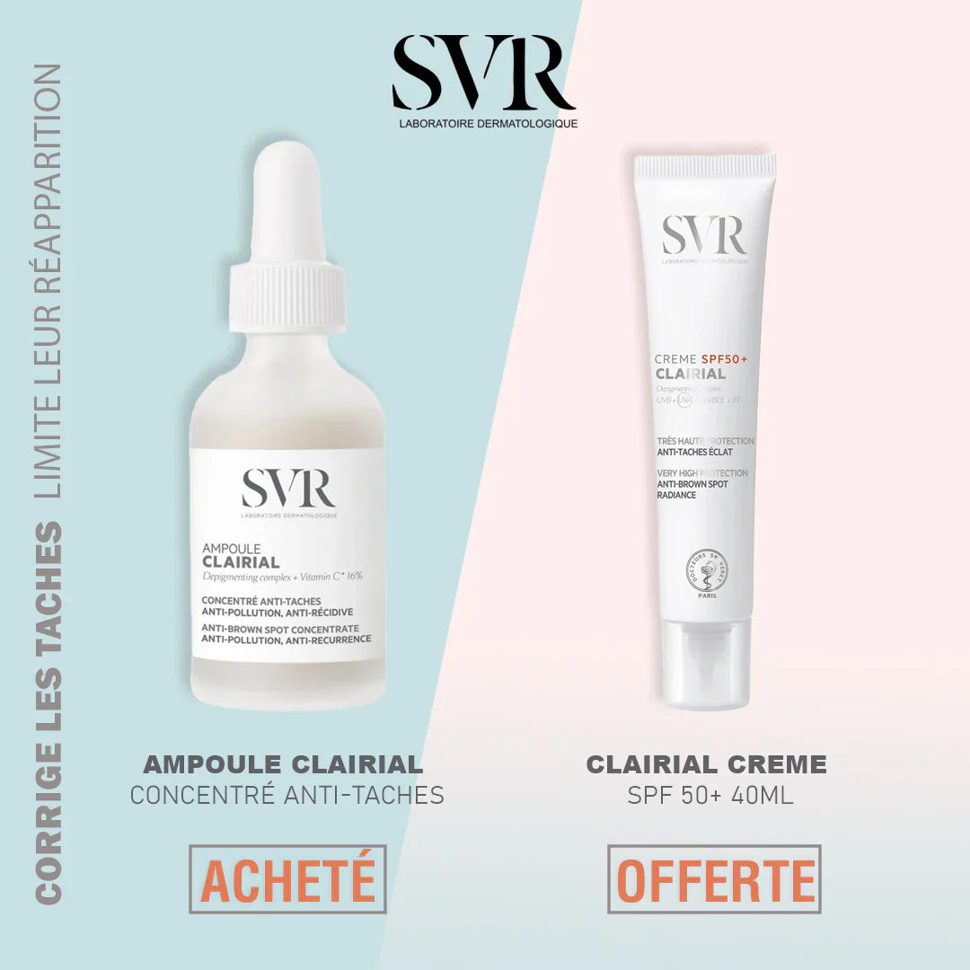 SVR Clairial Ampoule 30ml = Clairial Crème Spf 50+ 40ml OFFERT