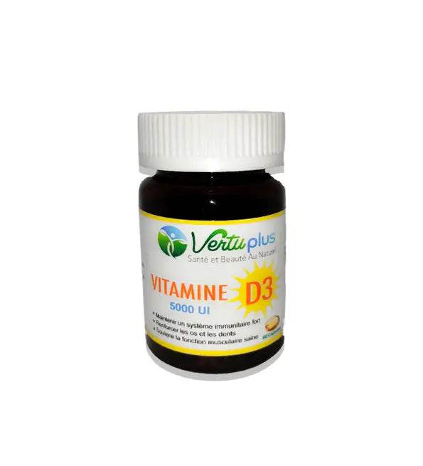 Vertu Plus Vitamine D3  5000 UI 60 Capsules