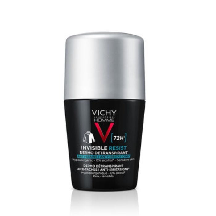 Vichy  Homme Dermo-Détranspirant Invisible Protect 72H Déodorant - 50 Ml