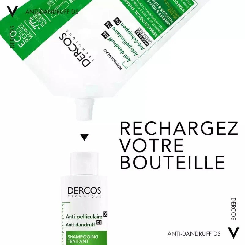 Vichy Dercos Eco-Recharge Shampoing Traitant Anti-Pelliculaire Cheveux Secs | 500 Ml