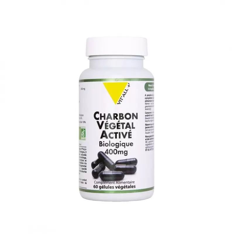 VITALL+ Charbon Végétal Actif 400mg Boite 60 Gélules