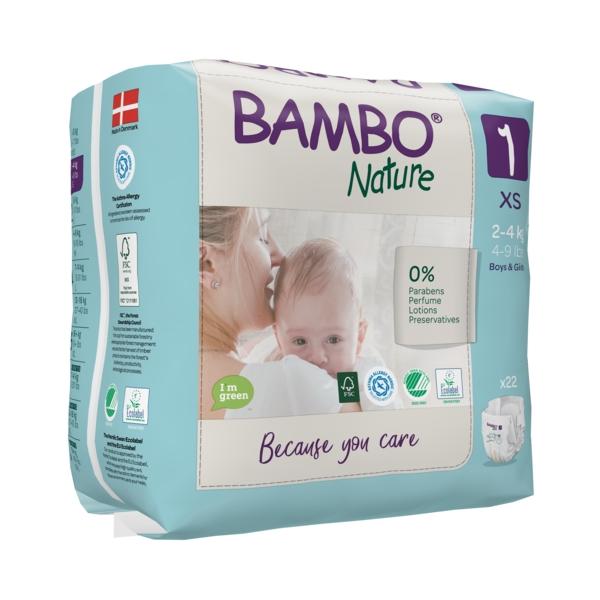 Bambo Nature Couches Taille 1 2-4kg/ 22 Unités