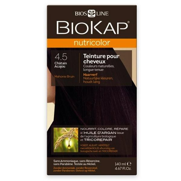 Biokap Nutricolor Teinture Pour Cheveux 4.5 Châtain Acajou 140ml