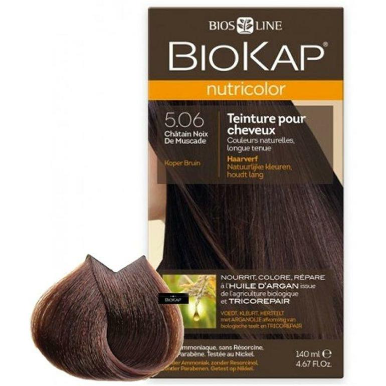 Biokap Nutricolor Teinture Pour Cheveux 5.06 Châtain Noix de Muscade 140ml