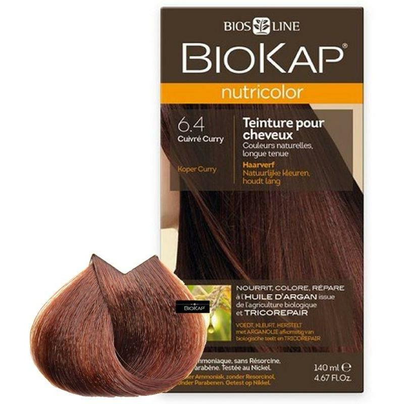Biokap Nutricolor Teinture Pour Cheveux 6.4 Cuivré Curry 140ml