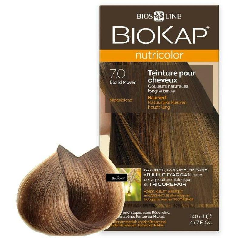 Biokap Nutricolor Teinture Pour Cheveux 7.0 Blond Moyen 140ml