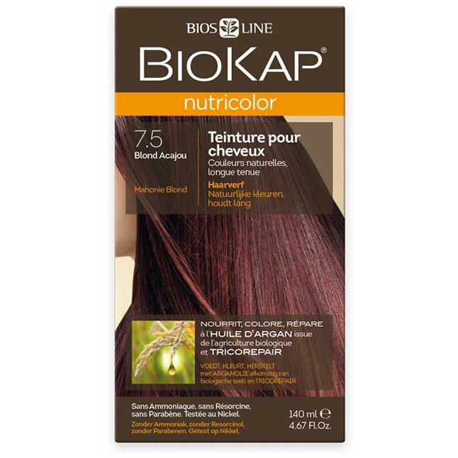 Biokap Nutricolor Teinture Pour Cheveux 7.5 Blond Acajou 140ml