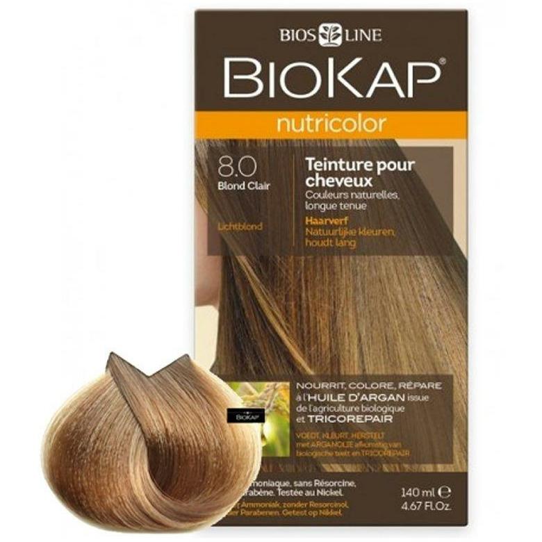 Biokap Nutricolor Teinture Pour Cheveux 8.0 Blond Clair 140ml
