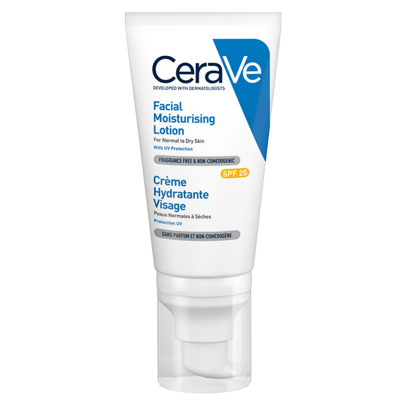 Cerave Crème Hydratante Visage SPF25 Peaux Normales à Sèches Tube 52ml