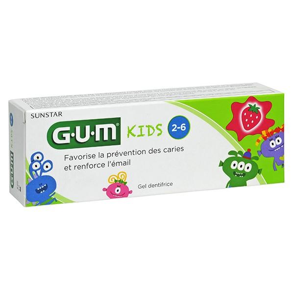 Gum Kids Dentifrice Fluoré 2-6 Ans Goût Fraise Tube 50ml (3000)