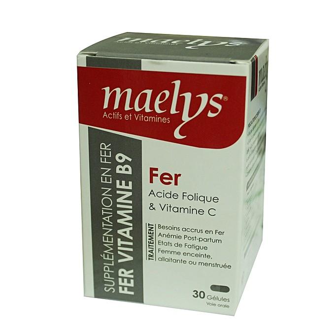 Maelys Fer Acide Folique Et Vitamine C 30 Gélules