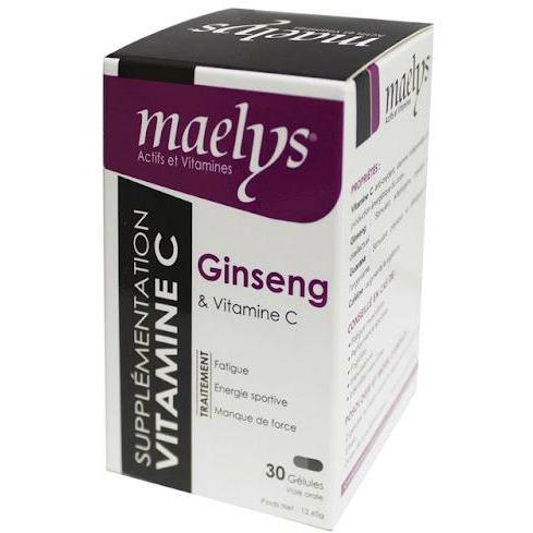 Maelys Ginseng Vitamine C 30 Gélules