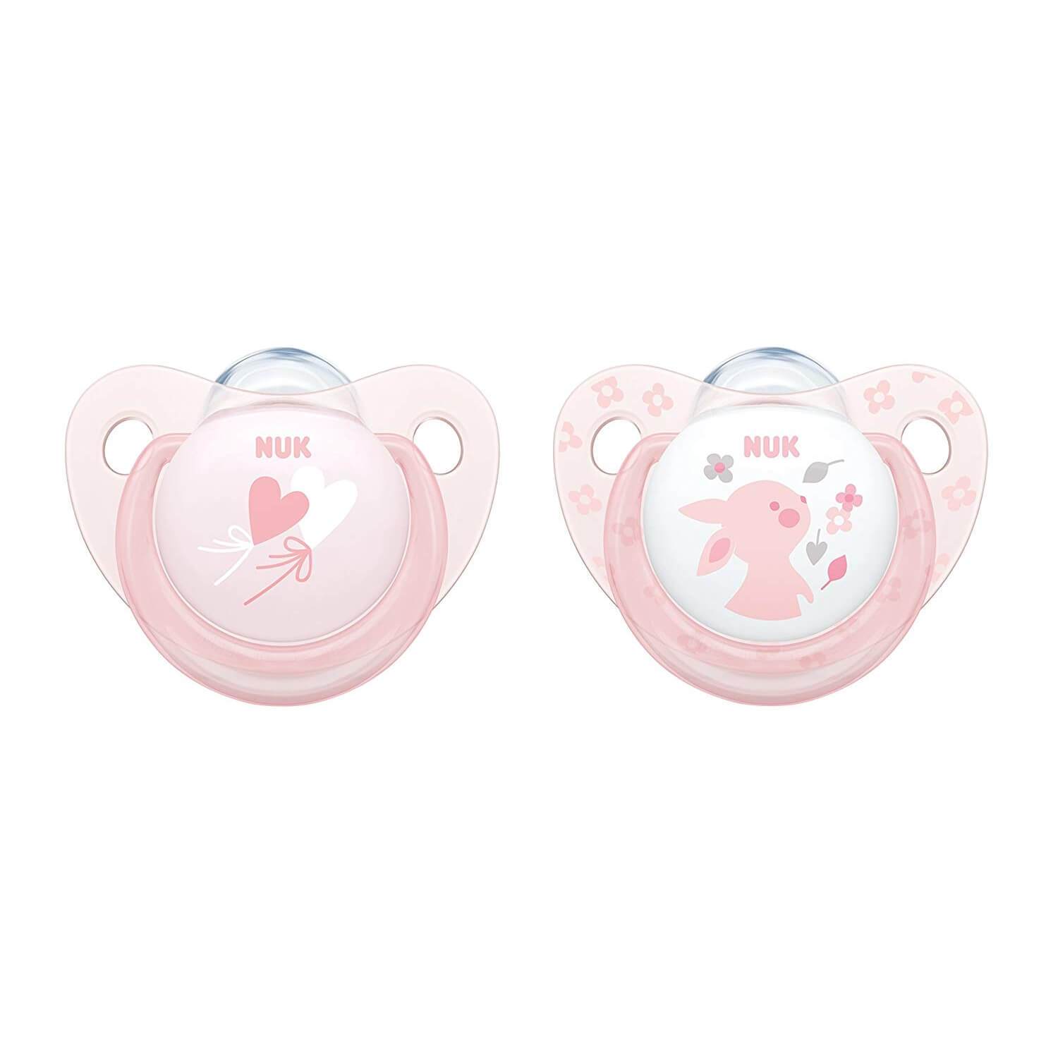 Nuk 2 Sucettes Silicone Baby Rose 6-18mois 10736159