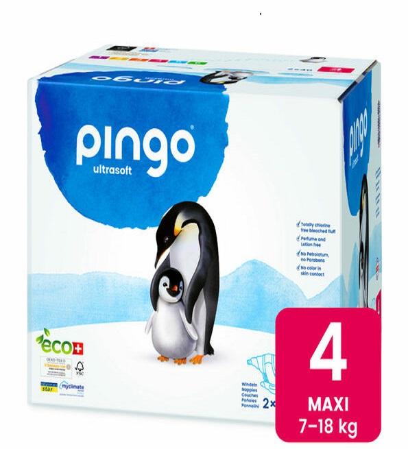 Pingo Couches Écologique Jetables Maxi Taille 4 7-18 kg/2*40 PCS