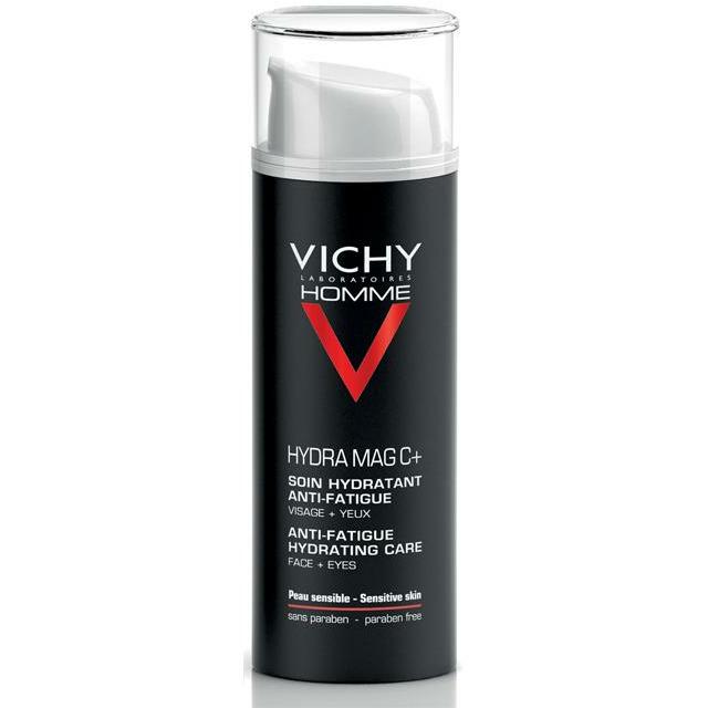 Vichy Homme Hydra Mag C+ Soin Hydratant Anti-Fatigue Peau Sensible Flacon Pompe 50ml