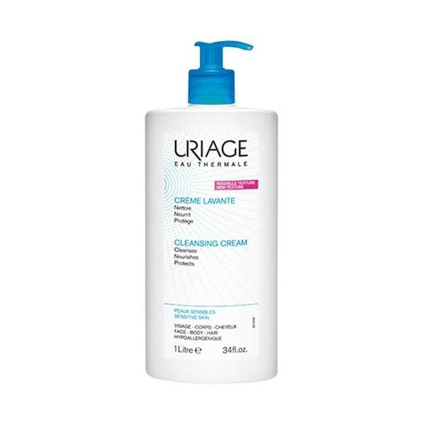 Uriage Crème Lavante  Visage-Corps-Cheveux Peaux Sensibles Flacon Pompe 1L